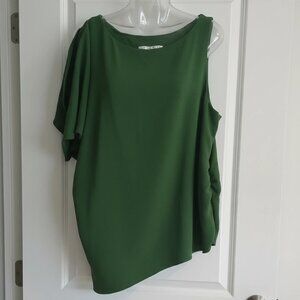 Trina Turk Asymmetrical Green Blouse